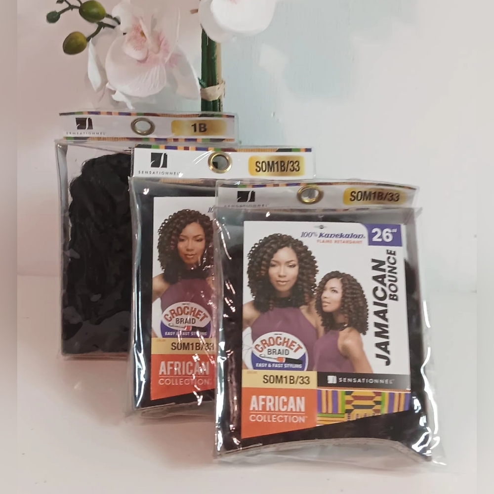 Set Of 3 AFRICAN COLLECTION BRAND JAMAICAN BOUNCE PACKS KANEKALON HAIR